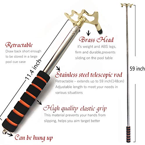 Tai ba cues Retractable Billiards Pool Cue Stick Bridge with Brass Bridge Head, Billiards Pool Cue Accessory
