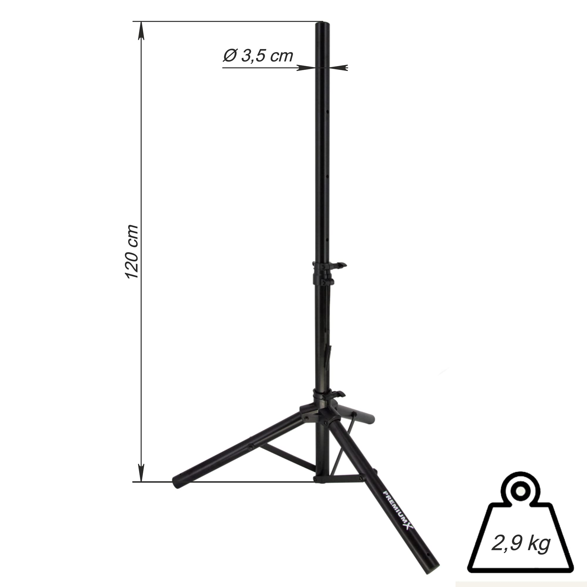 PremiumX Camping SAT Anlage Satelliten-Schüssel Stativ Single LNB 10m Kabel 2X F-Stecker kompakt im Koffer als ideales Camp Zubehör