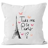 dumas paris kissen  Autiga Kissenbezug Kissen-Hülle Deko-Kissen Take me to Paris weiß Pullover