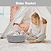 CHICVITA Storage Baskets for Gifts Empty, Gift Basket for Christmas, Small Woven Burr Basket for Towels Baby Toys, Decorative Rope Baskets for Nursery Living Room, Grey, 13 x 9.8 x 5 inches