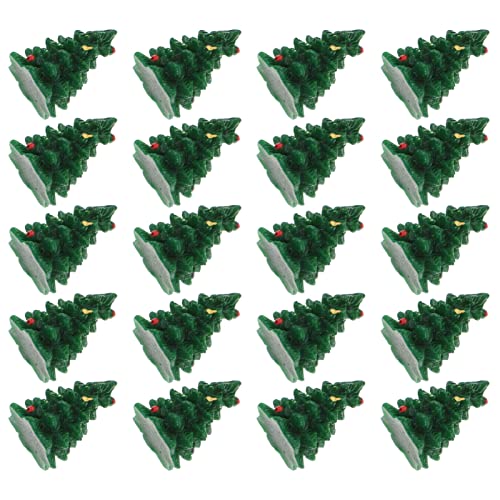 Coheali Mini Resin Christmas Tree 20Pcs Xmas Tree Shaped Charms Headdress Resin Miniature Pendants Diy Phone Charms Micro Landscape Ornaments Crafts Making Patches Green 2.7X1.8Cm #TOP13