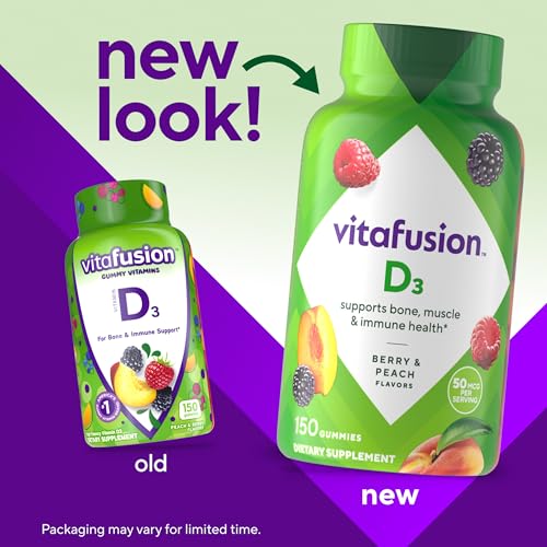 image for vitafusion Vitamin D3 Gummies, Bone and Immune Support, Peach, Blackbe