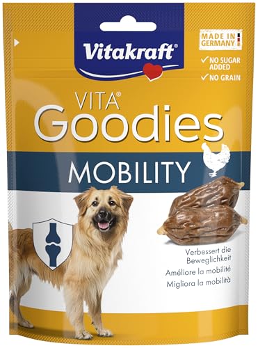 Vitakraft Goodies Mobility, gesundes Hundeleckerli, mit Kollagenpeptid und Beta- Glucane für mehr Beweglichkeit, ohne Zusatz von Zucker (1x 60g)