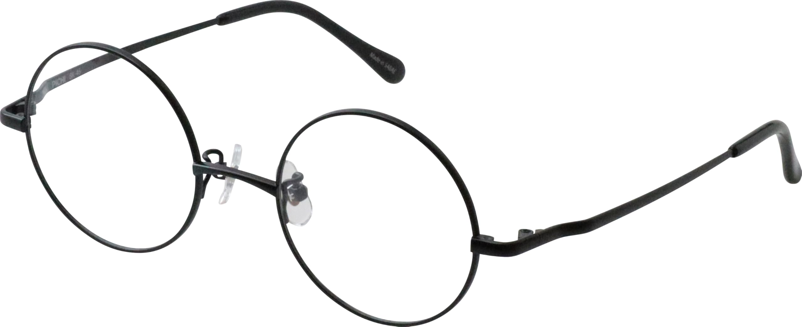 Amazon | [PICHI] 限定 真円 丸メガネ ハーフマット ブラック