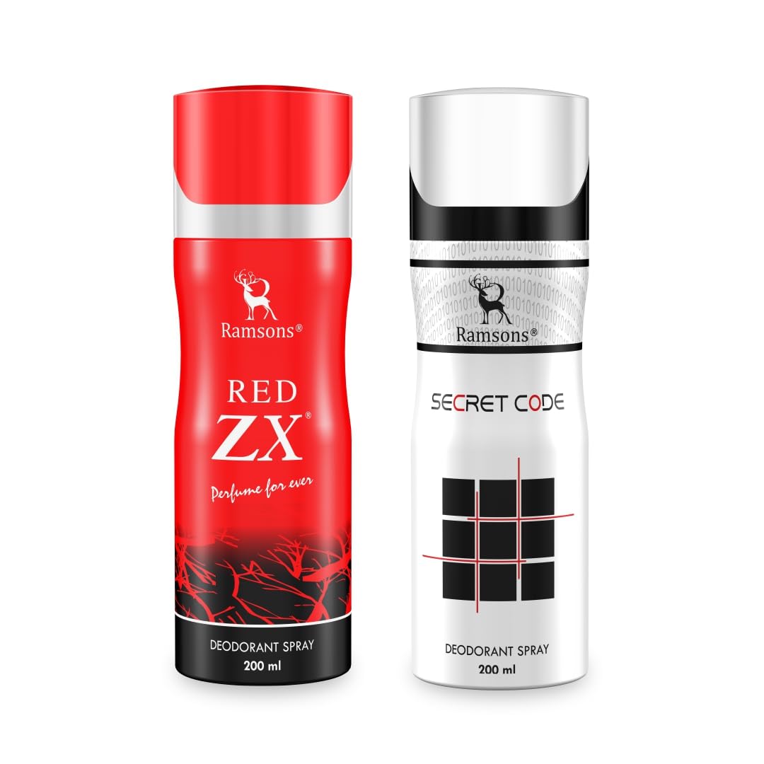 Ramsons - RED ZX & SECRET Deodorant Spray | 200 ML x 2 | Body Spray For Men-image-11
