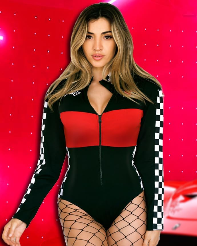 Beauty's Love Halloween Speed Car Driver Costume for woman - Racer Bodysuit Costumes - Image 4