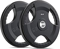 Vista 1 de SPART Weight Plate 2-Inch Rubber Coated Olympic Grip Plate for Barbell,Solid Cast Iron Weight Plates in Pairs or Single for Strength