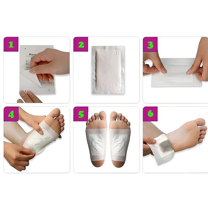 Image of Detox Foot Patches Pain Relief Detox patch Cleansing Toxin Remover Foot Pads Detoxify Stress Relief Sleep Patch for Detoxification For Men And Women (10 Patches)