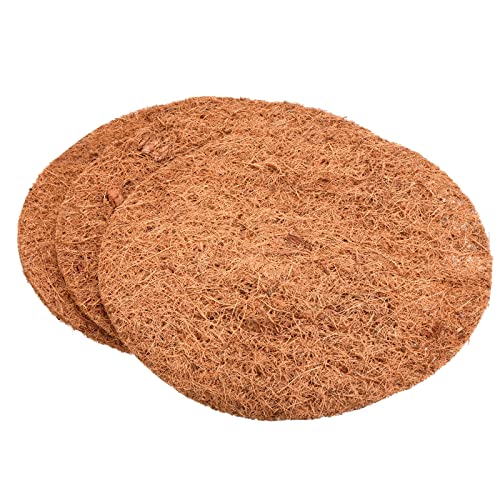4 Rivestimenti Rotondi In Fibra Di Cocco LATERN 30,5cm | Fodere Per Cesti Appesi 100% Naturali, Biodegradabili Per Piante E Giardino