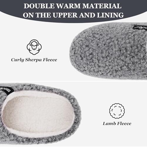 ERGOfoot Arch Support Orthopedic Slippers for Plantar Fasciitis, Sherpa Fleece Clog Style -Machine Washable Non-Slip Indoor Outdoor House Slippers for Women& Men3