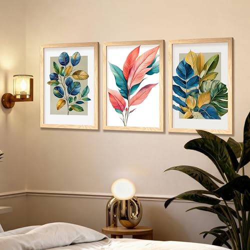 Image of NoWorries Modern Anime Wall Art Frame Paintings 300 GSM Premium Prints | Cool, Anime Character Print & Typography Frames | HD Quality Stylish Wall Paintings Home Decor for Living Room, Office & Bedroom | Wooden Finish Wall Art Frames (Set of-3) (NATURAL, ART-7, 13X19INCHES)