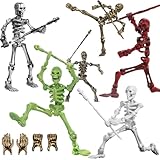 Lechonix 6 Pack T13 Action Figures Set, Skeleton Action Figure, Dummy 13, Titan 13 Mini Skeletons, Action Figures for Boys 3D Printed Toys Multi-Jointed Movable for Party Gifts, DIY Assembly Required