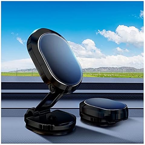 Turcee Phone Holder for Car, Upgrade Foldable Magnetic Mount, 360° Rotation, Compatible with iPhone 13 12 11 Pro XS Max XR X 8 7 6 6S, Samsung Galaxy S20 S10 Note 20 10, Smartphones - Black, U18 Cover