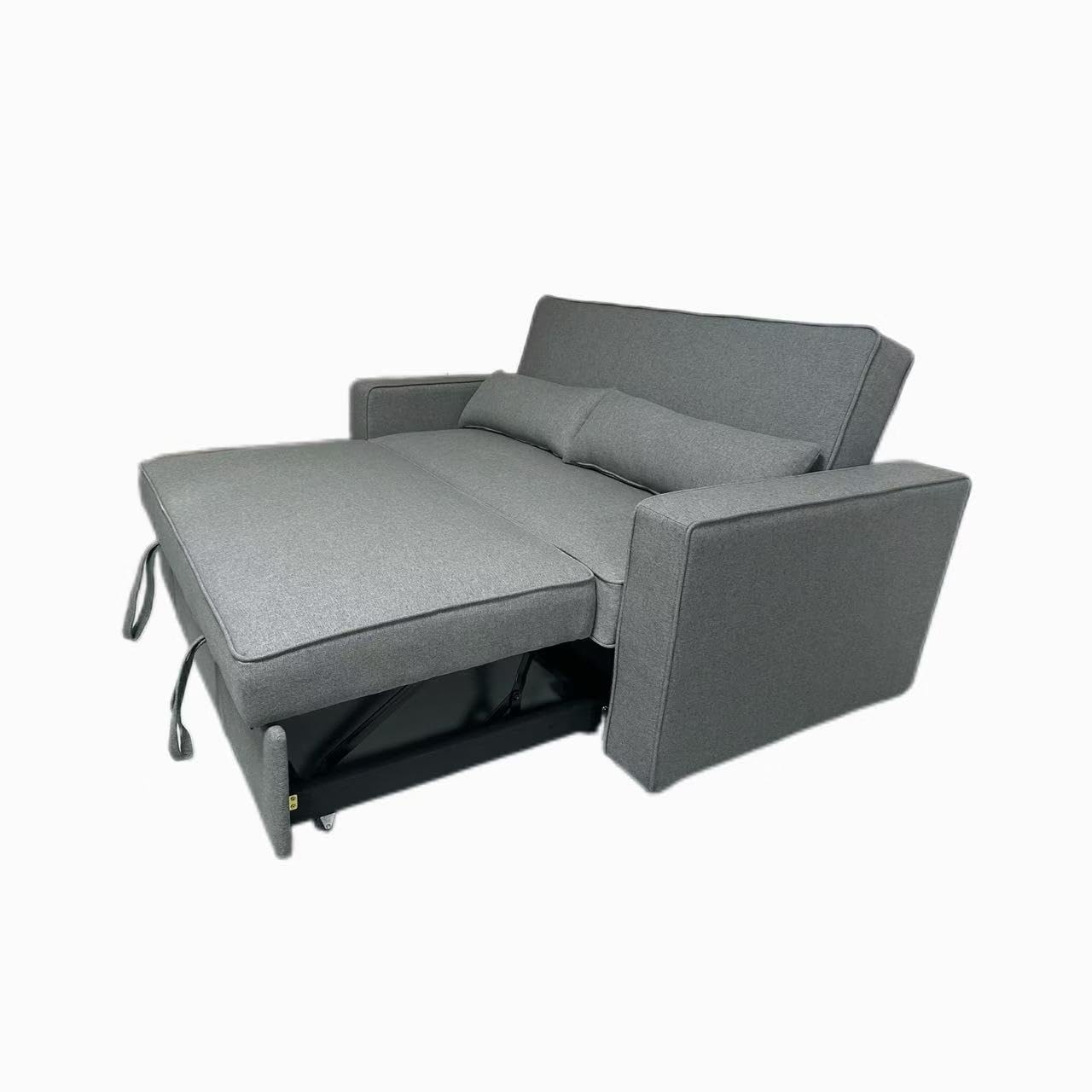 MUEBLIX.COM - Sofa Cama Almajano 2 Plazas, Sillón Cama, Cama Sofa, con Camas Extraíbles, Tejido Tela Antimanchas, Estructura Metálica y Madera, de Diseño, Color Gris