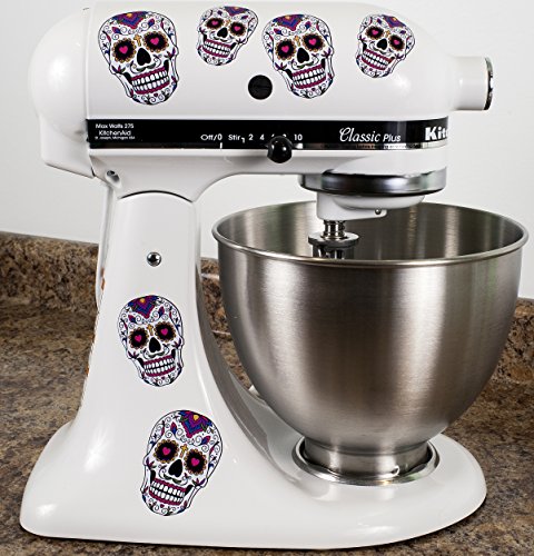 Sugar Skull Dia De Los Muertos Vinyl Decals for Kitchen Mixers Stickers