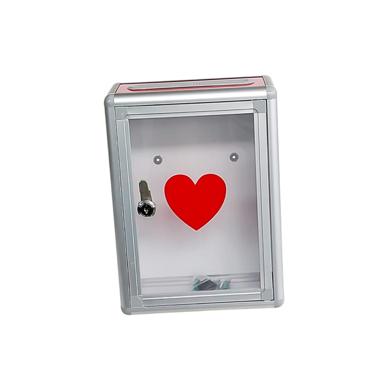 WOONEKY 1pc Box Metal Mailbox Wall Mounted Mailbox Hanging Secured Postbox Vertical Drop Mailbox Storage Container Collection Container On The Door Donation Box Collection Box Lottery Box