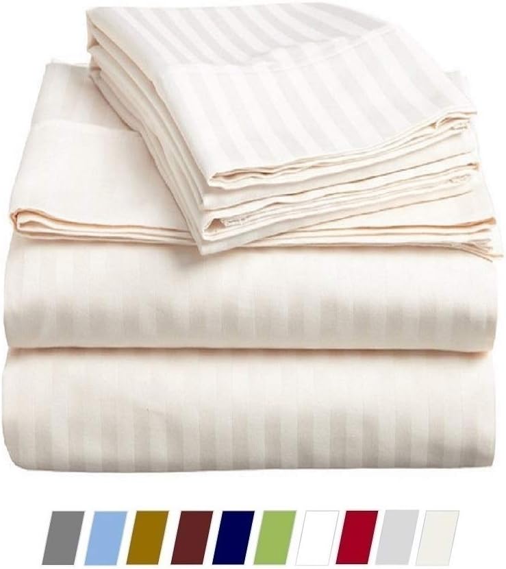 COTTINGOS 100 Cotton 4 Piece Bed Sheets 600 Thread Count