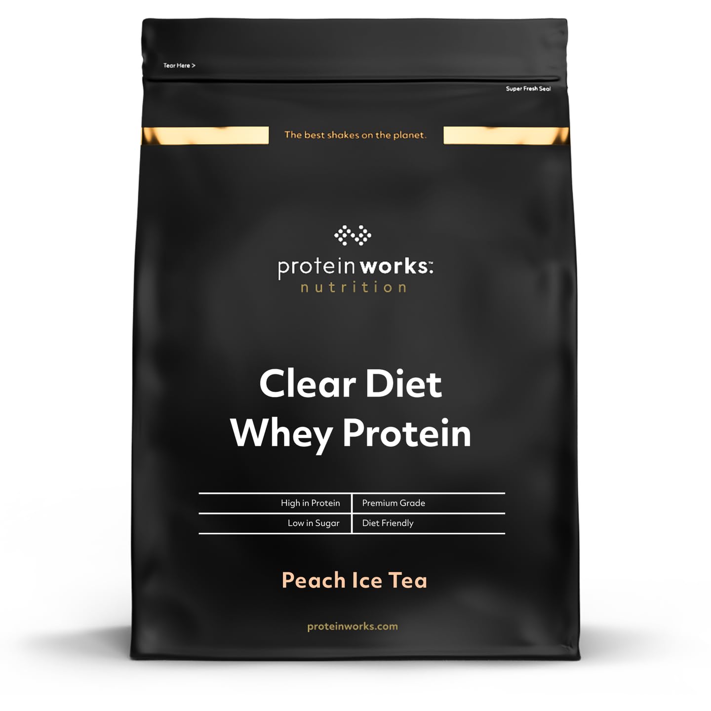 Protein Works - Clear Diet Whey Protein Isolate Powder, Refreshing High Protein Drink, 20 Shakes, Peach Iced Tea, 500g