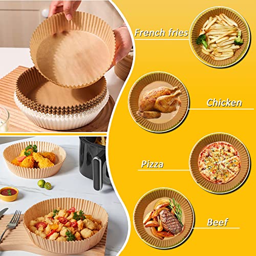 Gorpandmi 100 Pcs Disposable Parchment Cooking Paper For Air Fryer, Air Fryer Parchment Liner, Oil-Proof,Water-Proof, Liner For Oven, Microwave, Air Fryer, 6.5'', Natural #TOP3