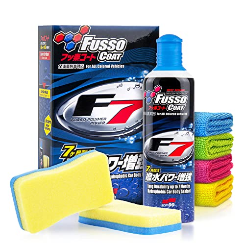 Soft99 Fusso Coat F7 (300ml) Auto Wachs Versiegelung Set - flüssiges Autowachs mit Langzeitschutz (7 M.) & Glanz-Boost - Wax, Lackversiegelung, Langzeitversiegelung, Flüssigwachs | 7-tlg. Soft99 Fusso Coat F7 (300ml) Auto Wachs Versiegelung Set - flüssiges Autowachs mit Langzeitschutz (7 M.) & Glanz-Boost - Wax, Lackversiegelung, Langzeitversiegelung, Flüssigwachs | 7-tlg.