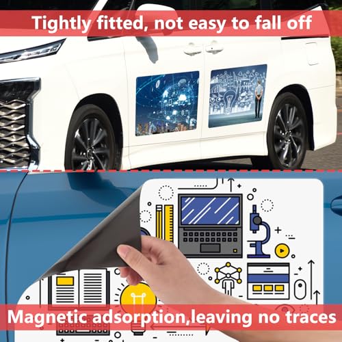 Image of 2 Pack Blank Car Magnets, 24 inch x 17 inch Car Door Magnets Signs, Rounded Corners Magnetic Vehicle Sign for Car to Advertise Business and Cover Company Logo, Prevent Car Scratches & Dents