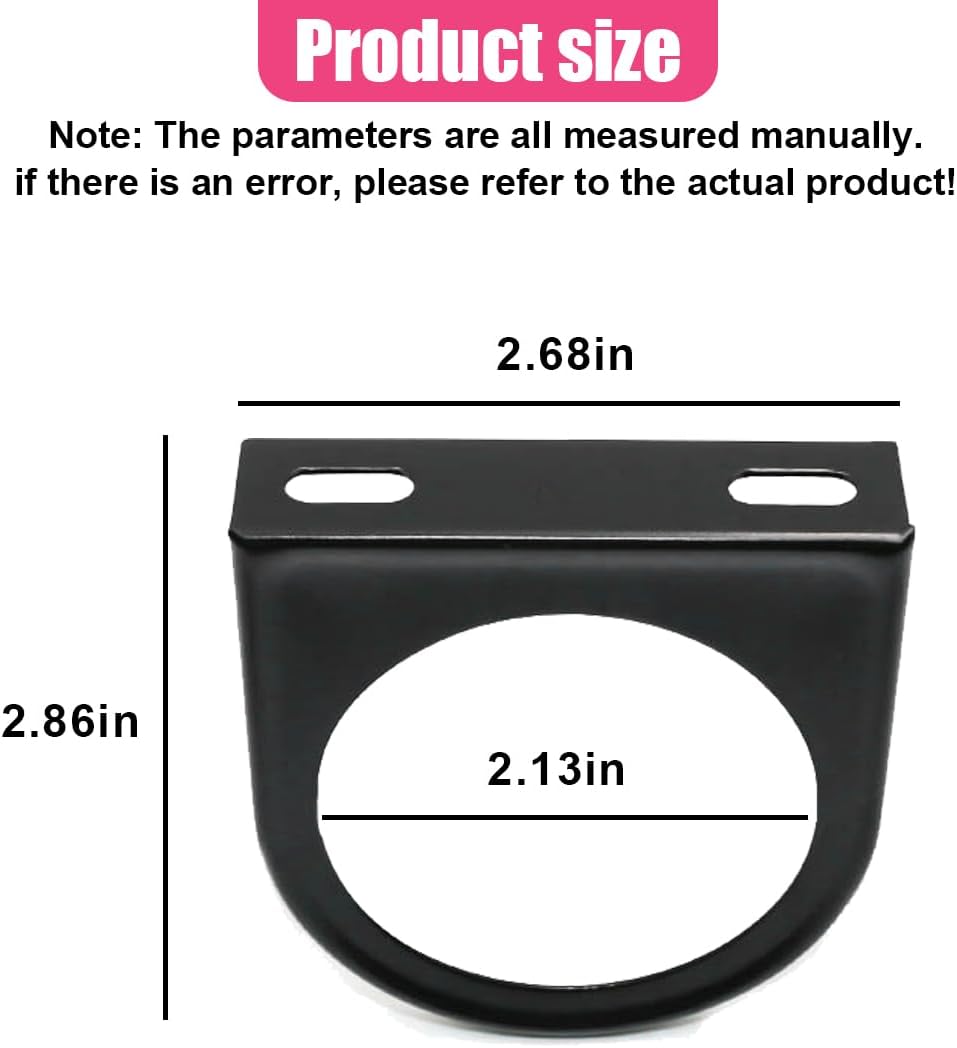 52mm Car Dual Gauge Mount Bracket Pod, 2-1/16" Dashboard Instrument Holder with 1-Hole, Universal Sturdy Automotive Gauge Mounting Panel Replacement for Car, Truck, Boat (1Mount)