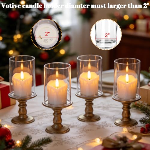 Image of White Flameless Votive Candles Battery Operated with Remote Timer