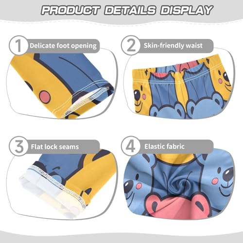 Toddler Girls Leggings Printed Yoga Pants Leggings Yellow Blue Bears for Kids3