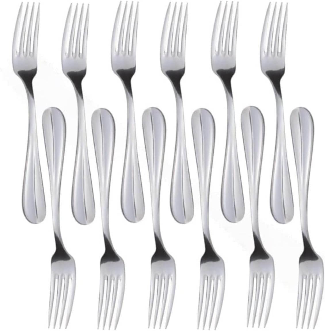 TrueCraftware- Diamond Stainless Steel Hollow Handle Table Knife Set of 12- Stainless Steel Silverware Flatware Cutlery Kitchen Tableware Set for Home Restaurant Butter Knife Spreader Table Knives