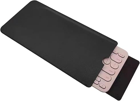 PU Leather Keyboard Sleeve Case Bag Travel Pouch for Logitech K380,for Apple Magic Keyboard Black