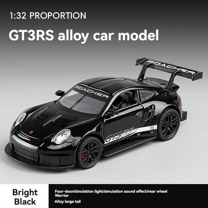 Image of Exclusive Alloy Metal Pull Back Die-Cast Car Diecast Metal Pullback Toy Car with Openable 6 Doors,Light Music Boys Gifts Toys (1:32 Porsche 911 GT3 - Multicolor)