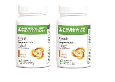 Herbalife Afresh Energy Drink- Peach - 50 Gm (Pack Of 2)