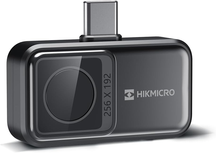 HIKMICRO Thermal camera for android Mini2, Thermal Imaging Camera 256 x 192 IR Resolution, 25Hz Refresh Rate, 50°Wide Angle, -20°C to 350°C Temperature measurement range, for USB-C (not for iphone)