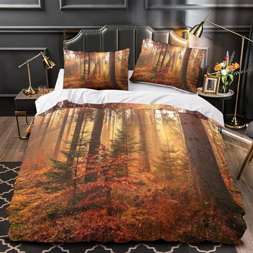 Parure de lit paysage naturel en microfibre douce avec fermeture éclair