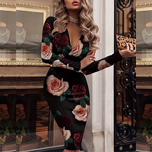 Vestido preto de inverno para outono, eventos formais, noite, discoteca, boate, vestido lápis sexy,