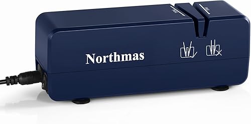 Afilador de cuchillos eléctrico, mini afilador de cuchillos para uso doméstico, afilado rápido de 30 segundos y trabajo estable de 60 minutos,