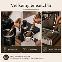 Barista Pinsel Reinigungspinsel, Kaffeepinsel mit Nussbaumholzgriff und Aufhängeschlaufe, Kaffeebürste Reinigungsbürste für Siebträger, Kaffeemühle, Espressomaschine, Kaffeevollautomat – Ansicht 6