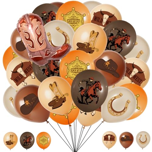 Ballons de cowboy décoration anniversaire kit fête western 49 pièces