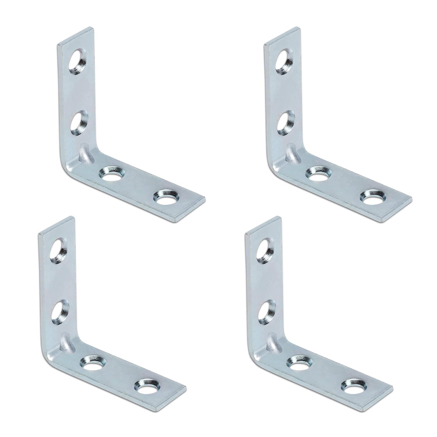 Sky Craft L-Shaped Corner Brackets for Furniture Support, 50mm, 12-Piece Set with Screws, Black-image-2