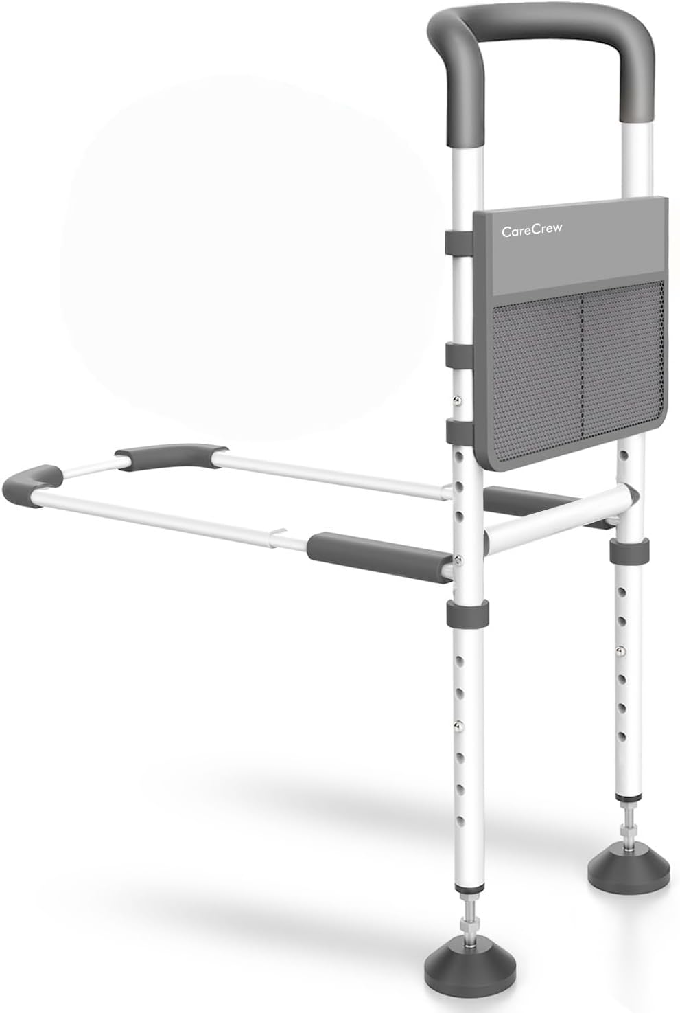 CareCrew Bed Rails for Elderly Adults Safety – Adjustable Bed Rails for Seniors Supports 350lbs with Motion Sensor Light & Storage Pocket, Stable Bed Assist Rails with Strong Support Leg