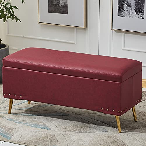 Banc de rangement avec couvercle à charnière de sécurité pour salon net