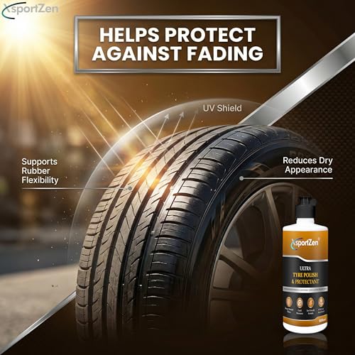 Image of Ultra Tyre Polish & Protectant 500ml | Shine Liquid | Deep Black Gloss, UV & Crack Protection | Non-Greasy Tyre Care for Cars & Bikes (Double Pack - 500 ml x 2)