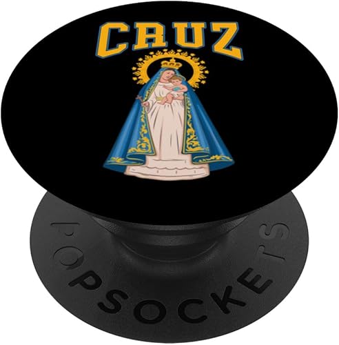 Miniatura 1 de Virgen de La Caridad del Cobre with surname Cruz PopSockets Standard PopGrip