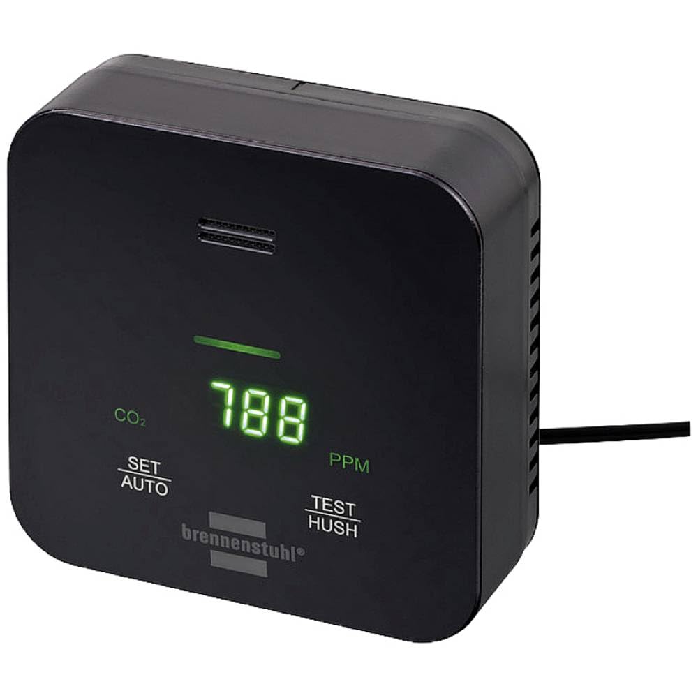 Brennenstuhl medidor de CO2 C2M L 4050 / Detector de dióxido de Carbono para controlar la Calidad del Aire (Detector de CO2 con Pantalla LED y señal de Alarma, Incl. batería Recargable y Cargador)
