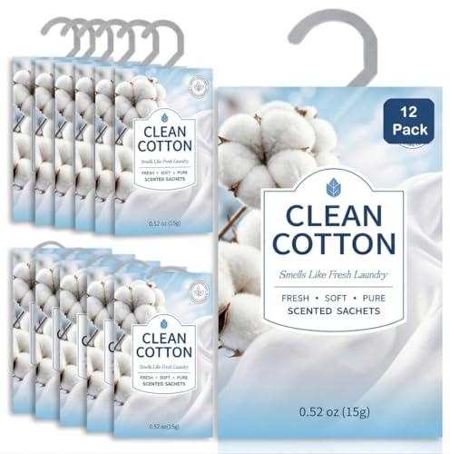 Image of 12 Packs Cotton Closet Air Freshener Sachets| Retractable Hook