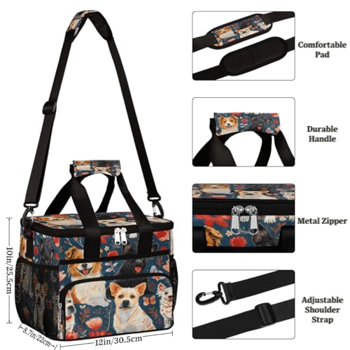 Valentine's Day Insulated Picnic Backpack Lunch Box for Women Men Picnic Basket Tote Lunch Bag Picnic Bag Portable Lunch Bags for Picnic, Beach, Work, Trip,Office, Camp Dogs Husky