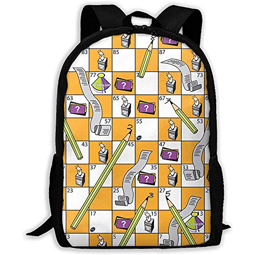 Preisvergleich Produktbild Rucksäcke Schlangen Leitern Brettspiel Rucksack Schule Reißverschluss Büchersack Tagesrucksack Turnhalle Reiserucksack Büchersack Mann Frauen Umhängetasche Umhängetasche