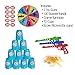 Gamie Shooting Competition Game for Kids - Includes 3 Toy Guns, 100 Rubber Bands, 10 Cups, Game Turntable, Score Stickers and Instructions - Fun Target Practice for Boys & Girls
