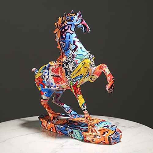 Sculpture de cheval en résine ZXQUEGF pour décoration de salon - 2