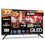 TD Systems - Smart TV 32 Pulgadas QLED, Android 14 GTV, Television TDT HD, Modelo 2025, Televisor con 3 años de garantía - PRIME32K21GLQ